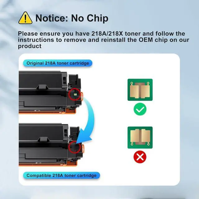 Alt view image 2 of 7 - 218A 218X Toner Replacement for HP 218A Toner Cartridges 4 Pack - W2180A 218X W2180X for 3301FDW Toner High Yield to use with HP Color Laserjet Pro MFP 3301FDW 3301CDW 3301SDW| 3201DW, NO CHIP(4 Pack)