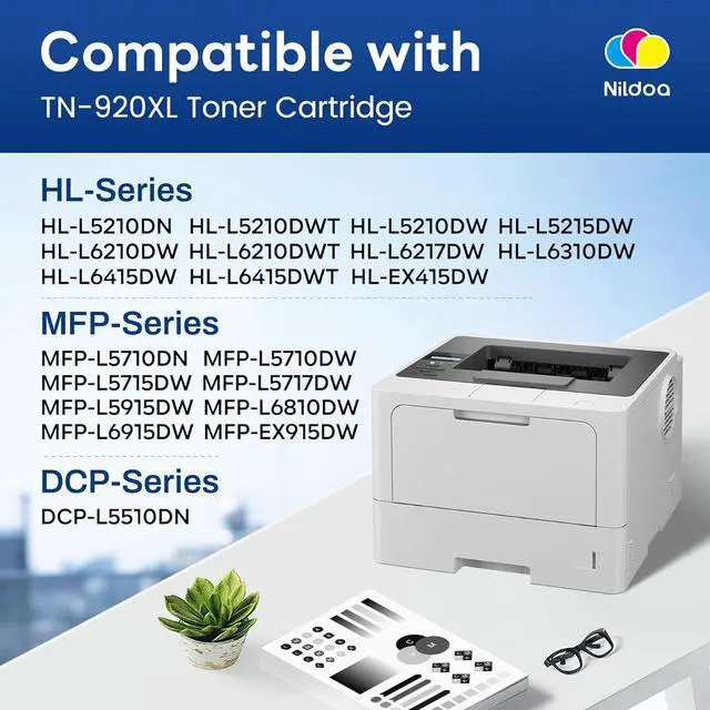 Alt view image 2 of 7 - TN920XL Toner Cartridge Replacement for Brother TN920XL TN-920XL HL-L5210DW HL-L6210DW MFC-L6810DW Printer Ink Black High Yield with Chip 4 Pack