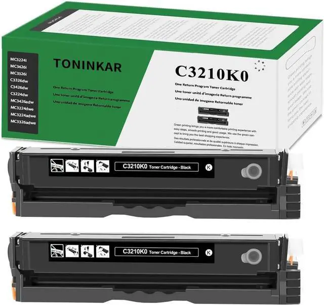 Main image of C3210K0 Black 2 Pack High Yield Toner Cartridge Compatible MC3224 3326 Replacement for Lexmark C3210K0 Toner Cartridge for C3224 C3326 C3426 MC3224 MC3326 MC3426 Printer