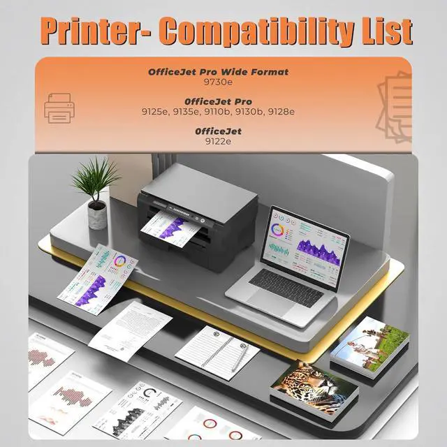 Alt view image 2 of 7 - 936 Ink Cartridges OfficeJet Pro 9125e 9135e 9730e 9125 9135 9730 e Ink Compatible with Hp 936 XL 936e Ink OfficeJet Pro 9135e 9125e 9110b Wide Format 9730e 9122e 9128e 9130b 9122 e 9110 b Printers