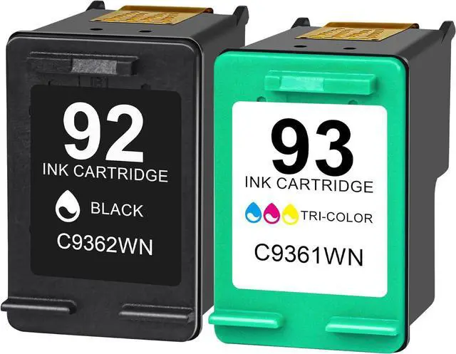 Alt view image 2 of 7 - 92 93 Ink Cartridges Replacement for HP 92 93 Ink Combo Pack C9362WN C9361WN for Deskjet 5420 5440 5442 Photosmart 7850 C3100 C3140 C3180 PSC 1507 1510 Series Printers 92XL 93XL Ink, Standard Capacity