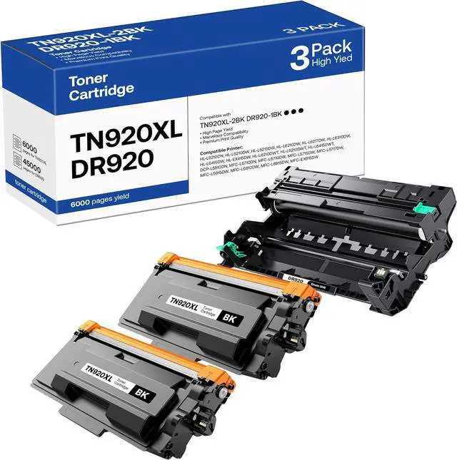 Main image of TN920XL Toner Cartridge and DR920 Drum Unit Compatible for Brother TN920 TN-920 DR920 DR-920 Work with HL-L6210DW HL-L5210DW HL-L6210DWT MFC-L6810DW HL-L5210DN Printer (2 Toners 1 Drum Unit)