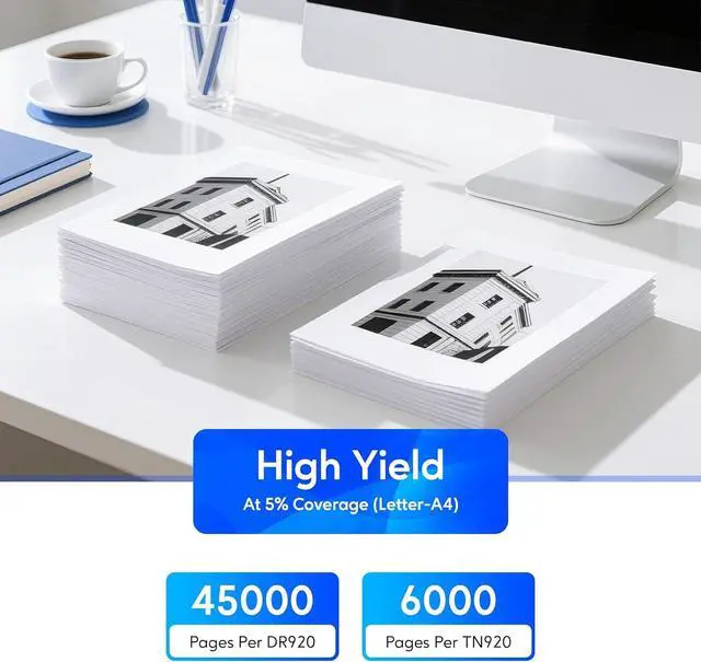 Alt view image 3 of 7 - TN920XL Toner Cartridge and DR920 Drum Unit Compatible for Brother TN920 TN-920 DR920 DR-920 Work with HL-L6210DW HL-L5210DW HL-L6210DWT MFC-L6810DW HL-L5210DN Printer (2 Toners 1 Drum Unit)