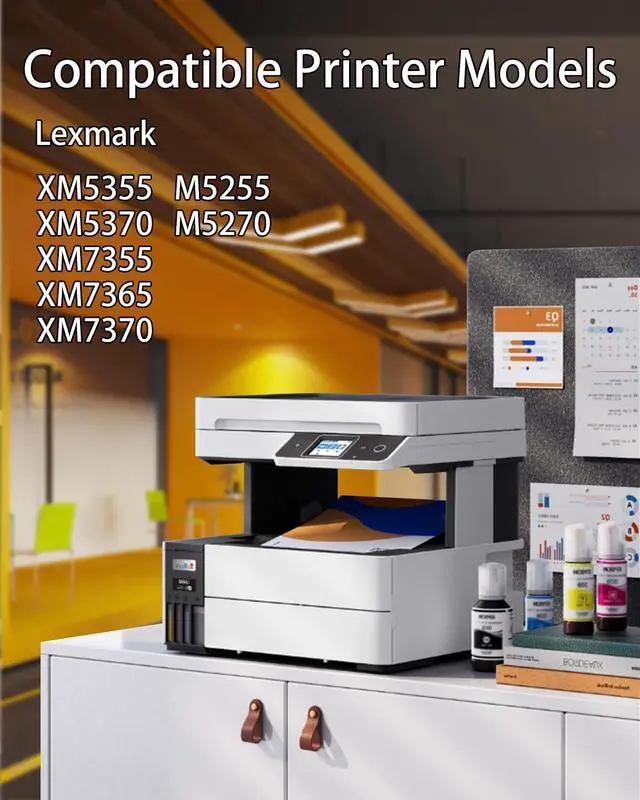 Alt view image 2 of 7 - K-ZIN 25B3074 Black Toner Cartridge(with Chip) Compatible with Lexmark 25B3074 Toner Cartridge for Lexmark M5255 M5270 XM5355 XM5370 XM7355 XM7365 XM7370 Laser Printer(Black, 45000 Pages)