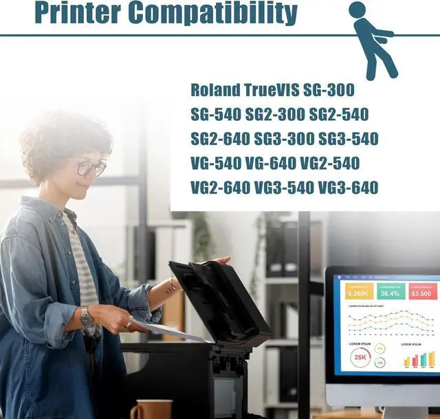 Alt view image 3 of 7 - TR2 Ink Cartridge Replacement for Roland TR2-BK Ink Compatible for Roland TrueVIS SG-300 SG-540 SG2-300 SG2-540 SG2-640 SG3-300 SG3-540 VG-540 VG-640 VG2-540 VG2-640 VG3-540 VG3-640 Printers