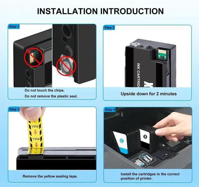 Alt view image 5 of 6 - 950XL 951XL Ink Cartridges Combo Pack Compatible for HP 950 951 Ink Cartridges Combo Pack with OfficeJet Pro 8600 8610 8620 8100 8630 8660 8640 8615 276DW 251DW (Black Cyan Magenta Yellow, 4 Pack)
