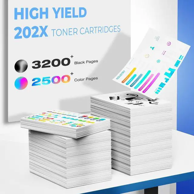 Alt view image 3 of 7 - 202X Toner Cartridges for Color Laser Pro MFP M281fdw M281cdw M254dw Compatible for HP 202X 202A Toner Cartridge for Color Laser Pro MFP M281fdw M281cdw M281fdn M281 M280nw M254dn M254nw M254