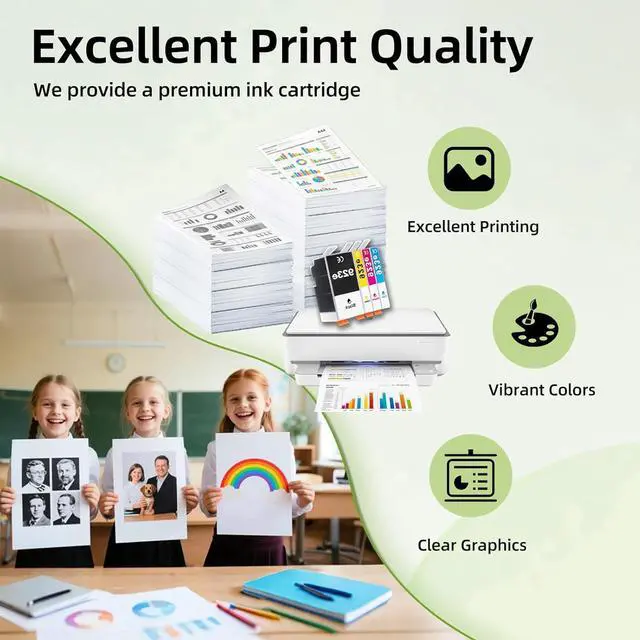 Alt view image 4 of 6 - 923XL 923 Ink Cartridges Black and Color Combo Pack Higher Yield Fit for HP OfficeJet Pro 8130e 8135e 8125e 8122e 8138e 8139e 8125e 8124 8124e 8130 8132e 8134e Black Cyan Magenta Yellow 4 Pack