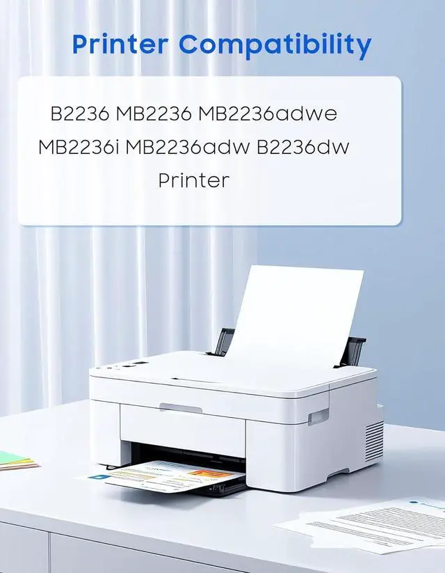 Alt view image 2 of 6 - B221000 Black Toner Cartridge 1-Pack B2236 MB2236 Toner Cartridge Replacement for Lexmark B221000 MB2236adwe MB2236i MB2236adw B2236dw Printer Ink