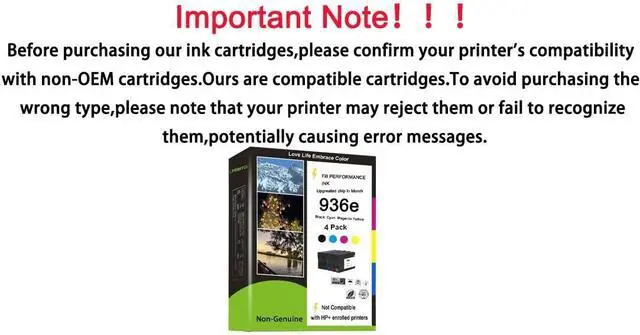 Alt view image 2 of 7 - 936 936e 936xl 936 XL Ink Cartridges Use for HP OfficeJet 9122e 9110b 9125e 9128e 9130b 9135e OfficeJet Pro Wide Format 9730e Printer 4-Pack (Cyan Magenta Yellow Black)