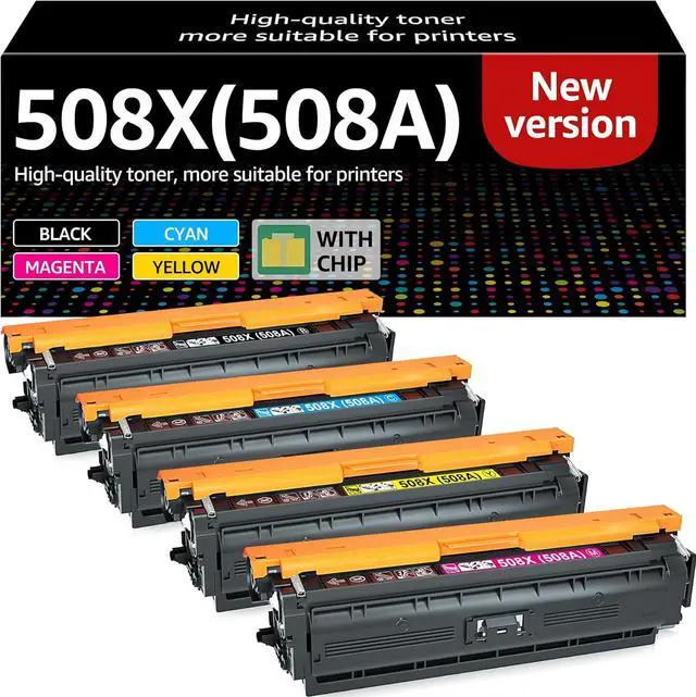 Main image of 508A 508X Toner Cartridge Compatible with 508A 508X (CF360A-CF363A, with Chip) for Color Laserjet Enterprise M553 M553dn M553n M553x M552 M577 Series Printers