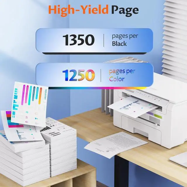 Alt view image 3 of 7 - 206A Toner Cartridges(with Chip) Pro MFP M283fdw M283cdw Compatible with HP 206A 206X 206X W2110A Toner Cartridges Set for Color Laserjet Pro MFP M283cdw M283fdw M255dw M255nw Printer(4 Pack)