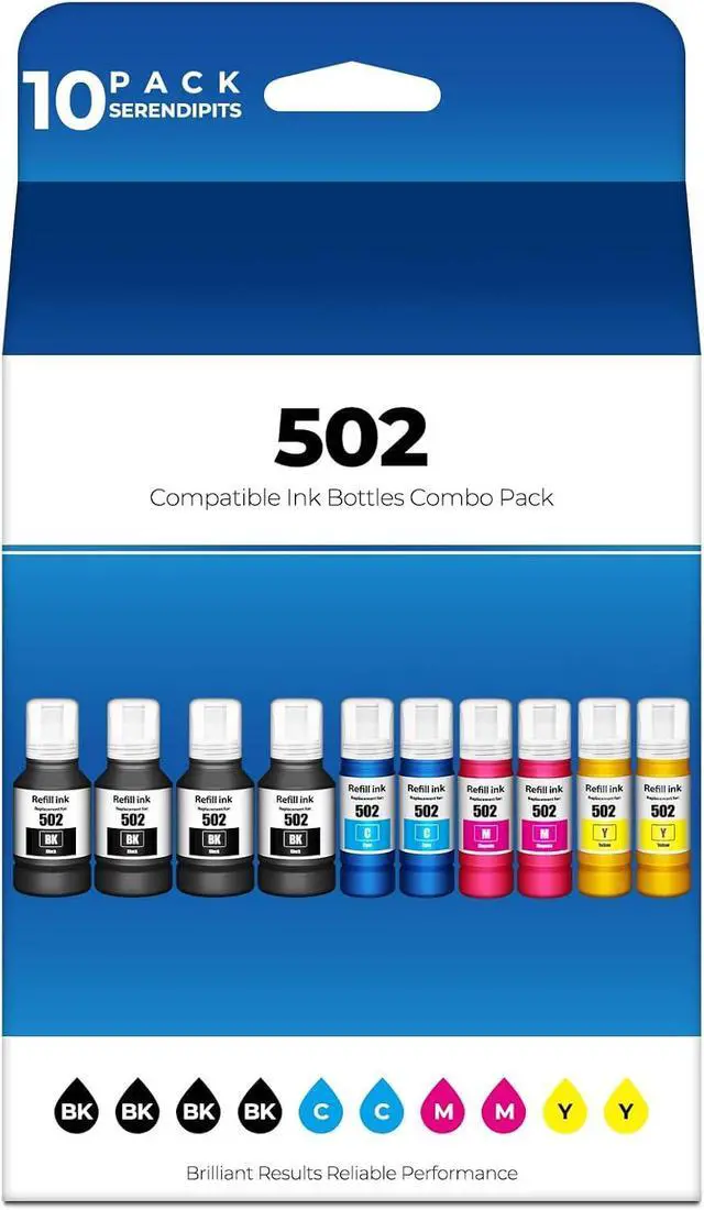 Main image of ET-2850 ET-3850 ET-15000 ET-4850 502 Ink Refill Bottles Compatible with 502 Ink ET 2850 ET 3850 ET 15000 ET 4850 ET2850 ET3850 ET4850 ET-3843 ET-4760 ET-2760 ET-2980 ET-3830 ET-2750 3750 4750 Printer