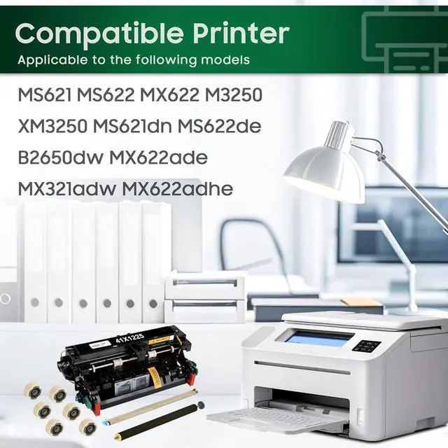 Alt view image 2 of 6 - 41X1225 Maintenance Kit Remanufactured 41X1225 Fuser Kit Replacement for Lexmark MS621 MS622 MX622 Printer, 41X1225 Fuser Unit (110V, 200,000 Pages)