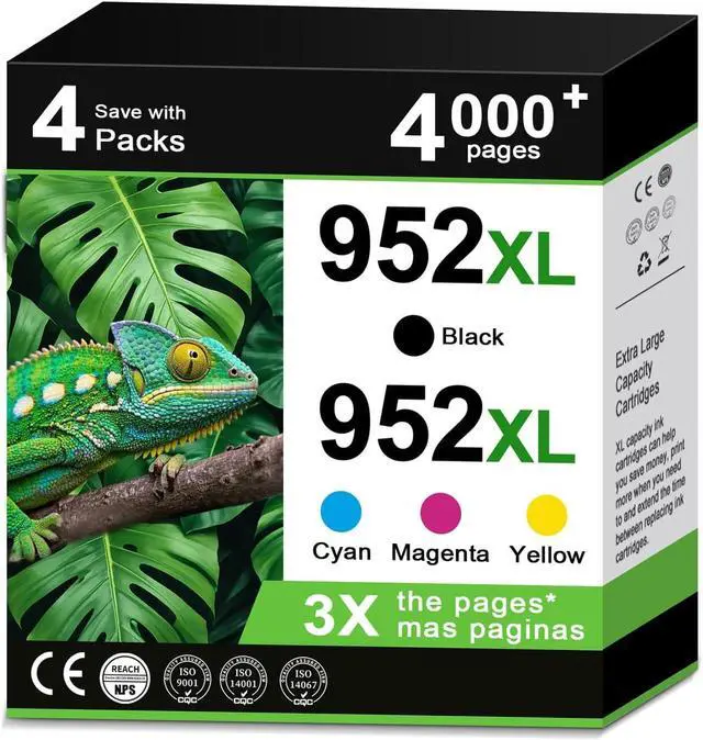 Main image of 952XL Ink Cartridges Combo Pack for HP 952 XL Printers 8710 7740 Compatible for HP952XL Black Color HP952 4-Pack for OfficeJet Pro 8720 8725 8210 8715 8702 8740 7720 8730 8216 8700 Cyan Magenta Yellow