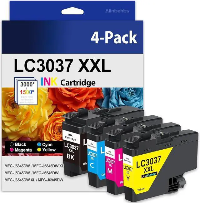 Main image of LC3037 LC3037XXL Ink Cartridges Super High-Yield Replacement for Brother LC-3037XXL LC3037 XXL for MFC-J5845DW MFC-J6945DW MFC-J5945DW MFC-J6545DW Printer(LC3037 BK/C/M/Y Ink Cartridges, 4-Pack)