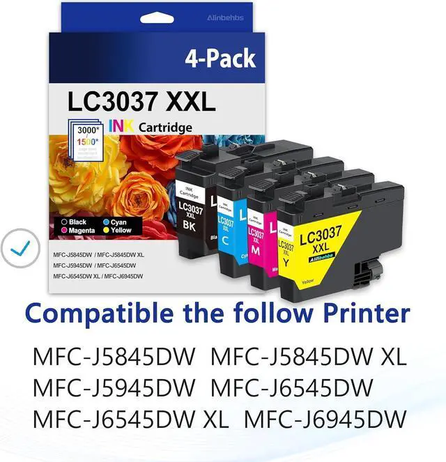 Alt view image 2 of 7 - LC3037 LC3037XXL Ink Cartridges Super High-Yield Replacement for Brother LC-3037XXL LC3037 XXL for MFC-J5845DW MFC-J6945DW MFC-J5945DW MFC-J6545DW Printer(LC3037 BK/C/M/Y Ink Cartridges, 4-Pack)