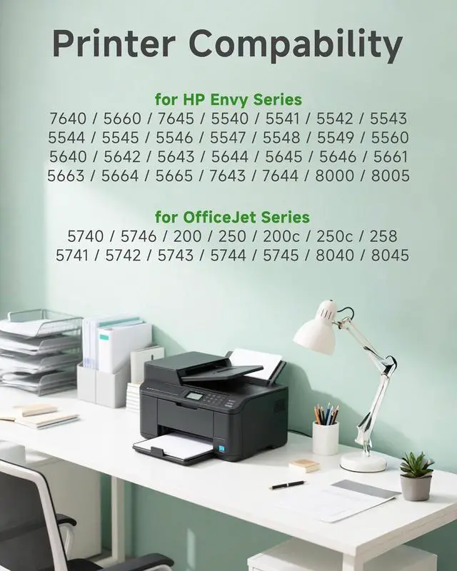 Alt view image 2 of 5 - 62XL Ink Cartridges Combo Pack Replacement for HP Ink 62 Printer Ink 62 XL High Yield for HP Envy 7640 7645 5660 5540 for OfficeJet Mobile 200 250 for OfficeJet 5740 8040 (1 Black,1 Tri-Color)