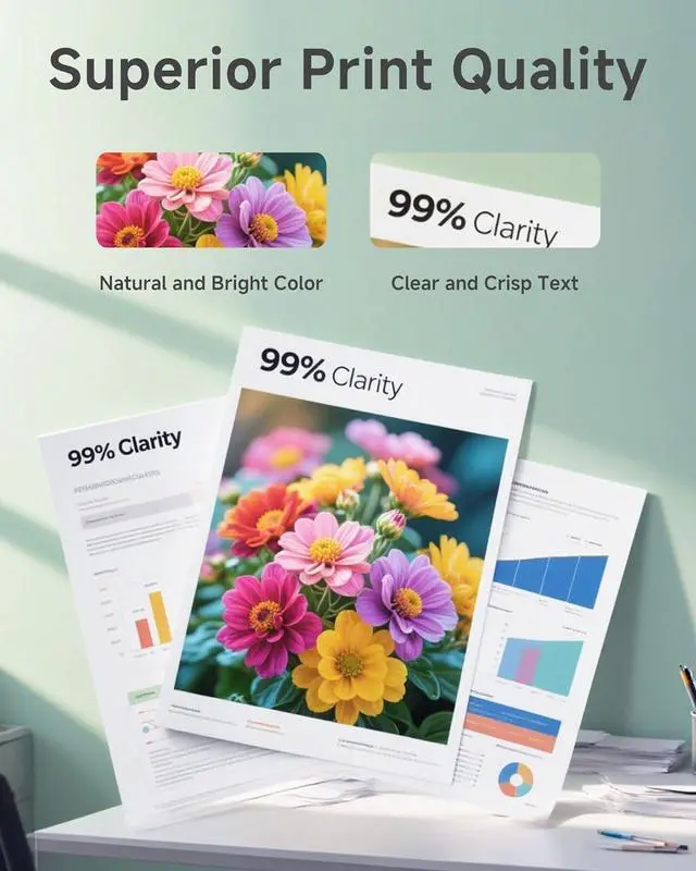 Alt view image 5 of 5 - 62XL Ink Cartridges Combo Pack Replacement for HP Ink 62 Printer Ink 62 XL High Yield for HP Envy 7640 7645 5660 5540 for OfficeJet Mobile 200 250 for OfficeJet 5740 8040 (1 Black,1 Tri-Color)