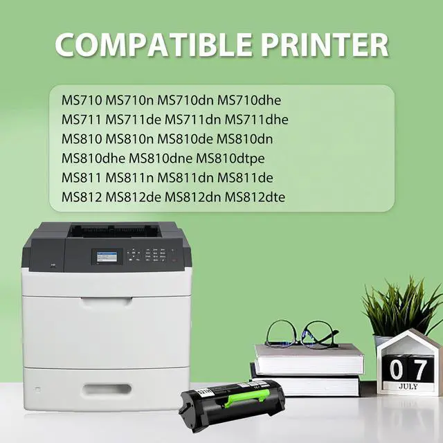 Alt view image 2 of 6 - 521H(52D1H00) Toner Cartridge Compatible for Lexmark Work with MS710 MS711 MS810 MS810n MS810dn MS811 MS811dn MS812 MS710dn MS710n MS711dn MS810de MS810dtn -2PK(25,000 Pages)