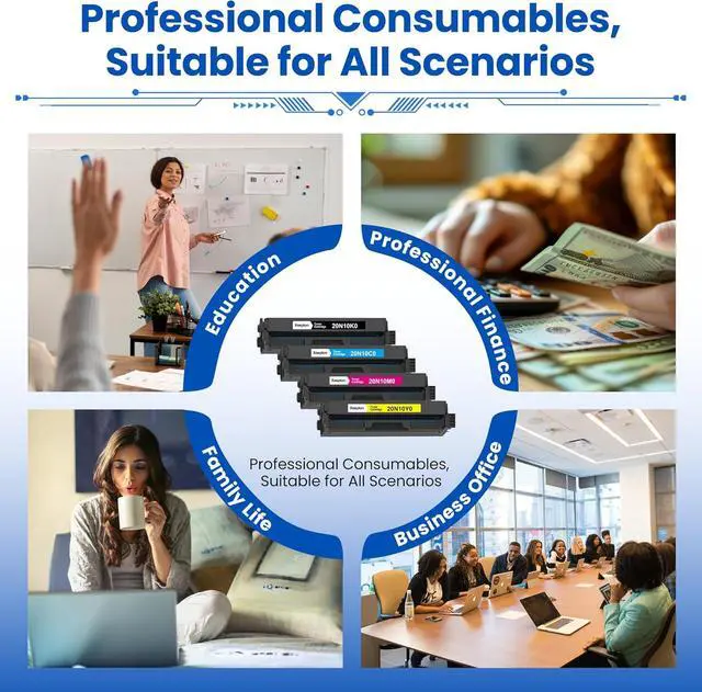 Alt view image 6 of 6 - 20N10 CS331 CX331 Toner Cartridge Remanufactured for Lexmark 20N10 Toner Cartridge 20N10K0 20N10C0 20N10M0 20N10Y0 for CS331dw CS431dw CX331adwe CX431adw Printer Ink (4-Pack)