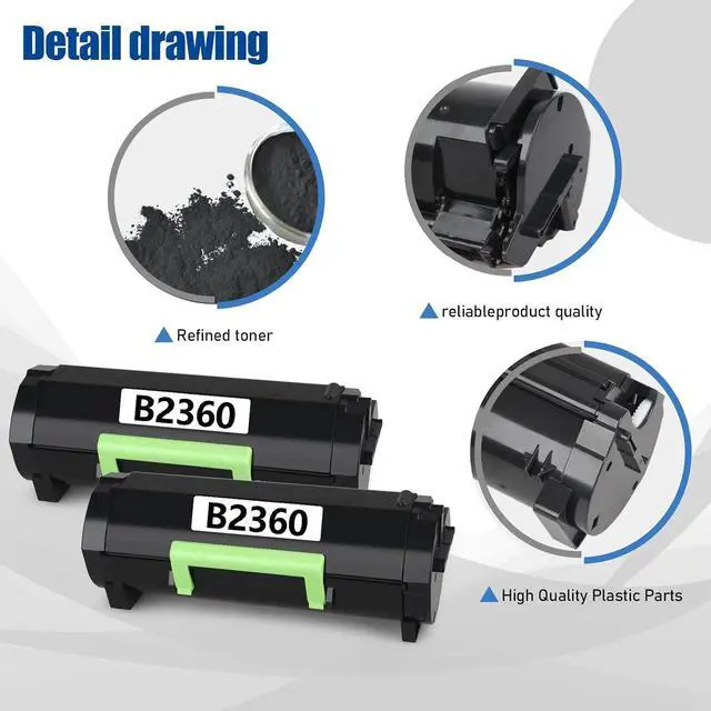 Alt view image 6 of 7 - B2360 High Yield Black Toner Cartridge 8,500 Pages 2 Pack Compatible for M11XH B2360dn Toner Cartridge Replacement for B3460 B3460dn B3465 B3465dn B2360d B3465dnf Laser Printer