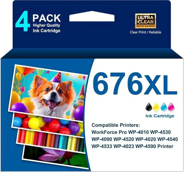 Main image of High Capacity 676XL Ink Cartridges Remanufactured T676XL120 T676XL220 T676XL320 T676XL420 Ink for Workforce Pro WP-4010 WP-4530 WP-4090 WP-4520 WP-4020 WP-4540 WP-4533 WP-4023 WP-4590 Series Printer