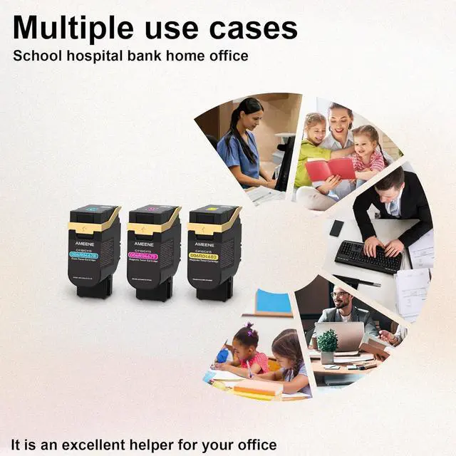 Alt view image 5 of 6 - C410/C415 Toner Cartridges (3-Pack,Cyan/Magenta/Yellow) 006R04678 006R04679 006R04680 Toner Replacement for Xerox C410 C410DN VersaLink C415 C415DN Printer