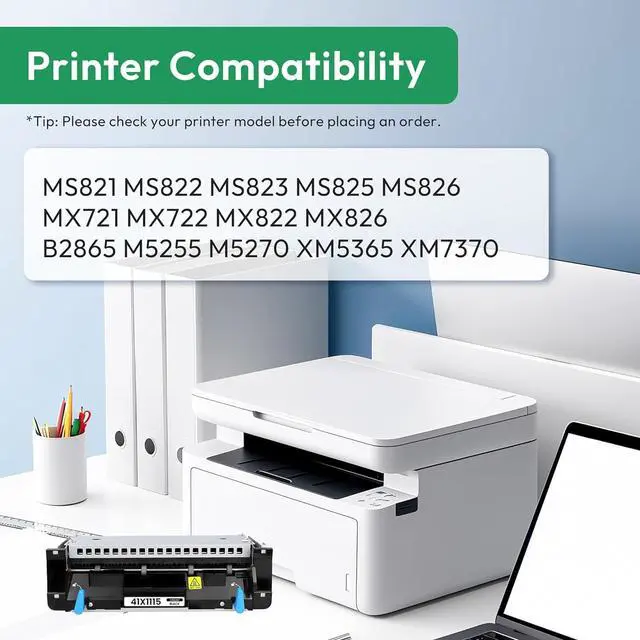 Alt view image 2 of 6 - 41x1115 Fuser Kit Remanufactured for Lexmark 41x1115 Fuser Unit Replacement for MS821 MS822 MS823 MS825 MS826 MX721 MX722 MX822 MX826 B2865 M5255 M5270 XM5365 XM7370 Printer, 1-Pack, 110V