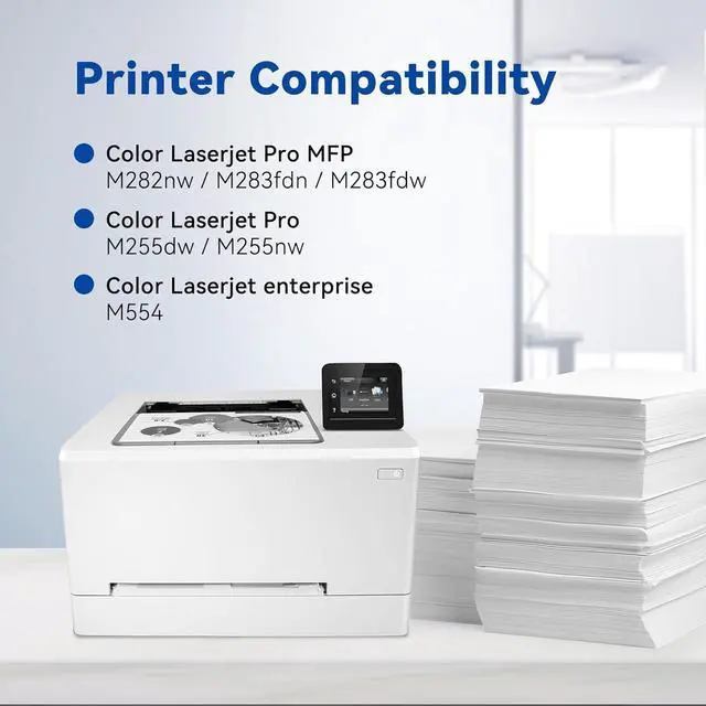 Alt view image 2 of 7 - 206X Toner Cartridges (with Chip) Replacement for HP 206X 206A High Yield Compatible with Laserjet Pro MFP M282nw M283fdw M283fdn Pro M255dw M255nw Printer (2 Black)