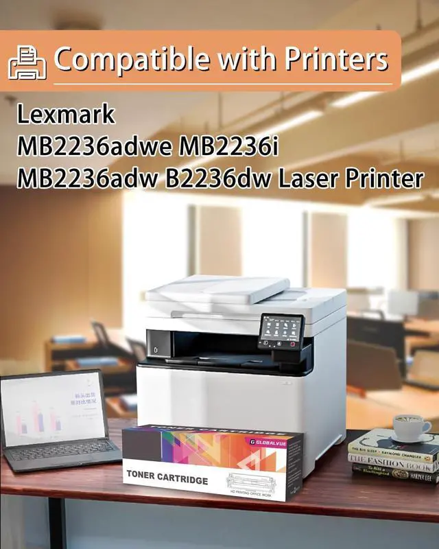 Alt view image 2 of 7 - B2236 B221H00 Toner Cartridges High Yield (with Chip) Compatible with Lexmark B221H00 B221000 for B2236, MB2236 Laser Printer [3,000 Pages]