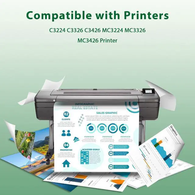 Alt view image 2 of 6 - C3210 C3224 Toner Cartridge C3210C0 C3210K0 C3210M0 C3210Y0 Toner Replacement for Lexmark C3210 C3224 Toner Cartridge for C3224 C3326 C3426 MC3224 MC3326 MC3426 Printer Ink (4-Pack, BK/C/M/Y)