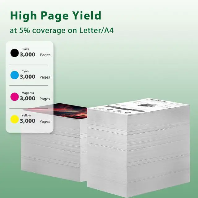 Alt view image 3 of 6 - C3210 C3224 Toner Cartridge C3210C0 C3210K0 C3210M0 C3210Y0 Toner Replacement for Lexmark C3210 C3224 Toner Cartridge for C3224 C3326 C3426 MC3224 MC3326 MC3426 Printer Ink (4-Pack, BK/C/M/Y)