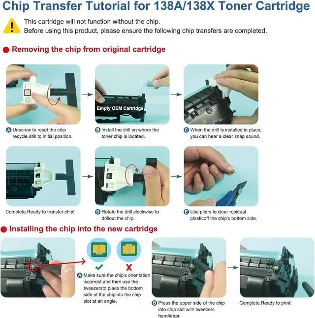 Alt view image 5 of 7 - 138A Black Toner Cartridge 4-Pack Compatible Replacement for HP 138A Black Toner Cartridge W1380A 138X W1380X for HP Pro 3001dw 3001fdw MFP 3101fdw Series Printer High Yield Ink