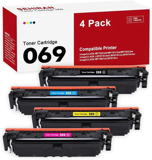 Main image of 069 069H Toner Cartridge Set 4 Pack Compatible Replacement for Canon MF753Cdw Toner Cartridges 069H 069 for Canon imageCLASS MF 753Cdw MF751Cdw LBP674Cdw Printer (Black Cyan Magenta Yellow)