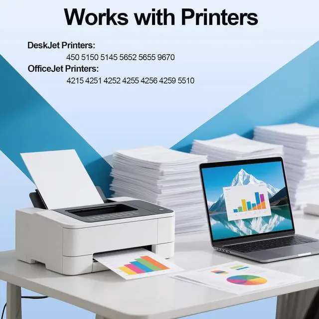 Alt view image 2 of 5 - 56XL 57XL 56 XL 57 XL High Yield Ink Cartridge Use for Deskjet 5550 5650 5150 9600 Photosmart 7350 7260 7450 7550 7760 PSC 2110 2210 Printers (2 Black 1 Tri-Color)