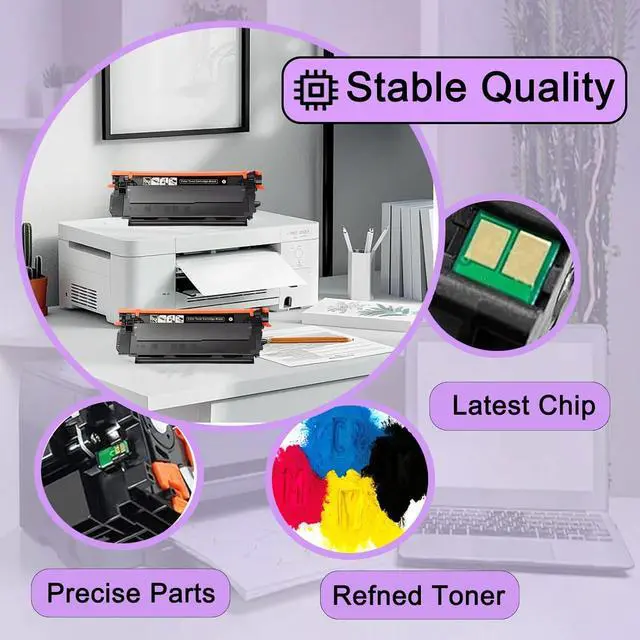 Alt view image 3 of 6 - 307A Toner Cartridges Compatible Replacement for HP CE740A CE741A CE742A CE743A Toner Cartridges for HP Color Laserjet Professional CP5225 CP5225n CP5225dn Printers