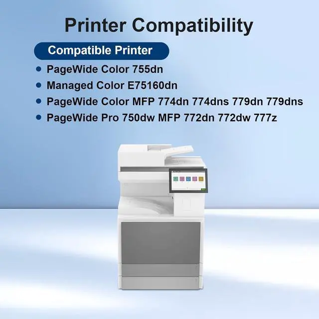 Alt view image 2 of 7 - 990X 990XL 990XC Ink Cartridges Replacement for HP 990X Ink M0K01AN M0J89AN M0J93AN M0J97AN for PageWide Color 755dn MFP 774dn 774dns Printer Ink (4-Pack, Black,Cyan,Magenta,Yellow)