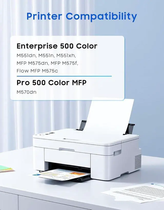 Alt view image 2 of 7 - 507A 507X High-Yield Toner Cartridges Replacement for HP 507X 507A CE400X CE401A CE402A CE403A for Enterprise M551 M551n M551dn M551xh M570dn M570dw M575f Printer Ink 4-Pack Black Cyan Magenta Yellow