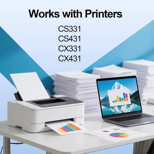 Alt view image 2 of 6 - 20N10K0 20N10C0 20N10M0 20N10Y0 Toner Cartridge Use for CS331 CS331dw CS431 CS431dw CX331 CX331adwe CX431 CX431adw Printers (4 Pack)