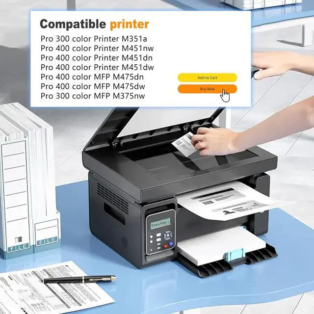 Alt view image 2 of 6 - 1-Pack 305A / CE410A Black Toner Cartridge, High Yield 1,500 Pages, Replacement for HP 305A / CE410A Color Pro 300 M351a MFP M375nw Pro 400 Color M451nw M451dn M451dw MFP M475dn Printer