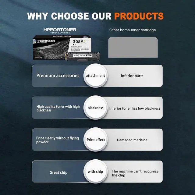 Alt view image 5 of 6 - 1-Pack 305A / CE410A Black Toner Cartridge, High Yield 1,500 Pages, Replacement for HP 305A / CE410A Color Pro 300 M351a MFP M375nw Pro 400 Color M451nw M451dn M451dw MFP M475dn Printer