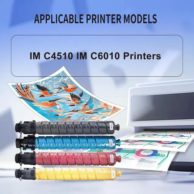 Alt view image 2 of 5 - IMC4510 IM C4510 Toner Cartridge High Yield 842526 842529 842528 842527 Toner Replacement for IM C6010 IM C4510 Printer(Black Magenta Cyan Yellow)