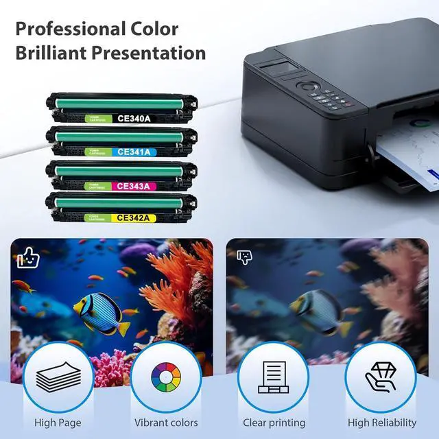 Alt view image 4 of 7 - Remanufactured 651A Toner Cartridge Replacement for HP 651A CE341A CE342A CE343A CE340A Toner Cartridge for M775 M775dn M775f M775z M775z Printers (4 Pack, Black Cyan Magenta Yellow)