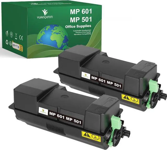 Main image of Compatible MP 501 MP 601 Toner Cartridge (2 Black) 407823 Replacement for Ricoh MP 501 Toner Cartridge MP 601 for Ricoh MP 501SPF MP 601SPF SP 5300dn 5300 SP 5310dn Printer (25,000 Pages)