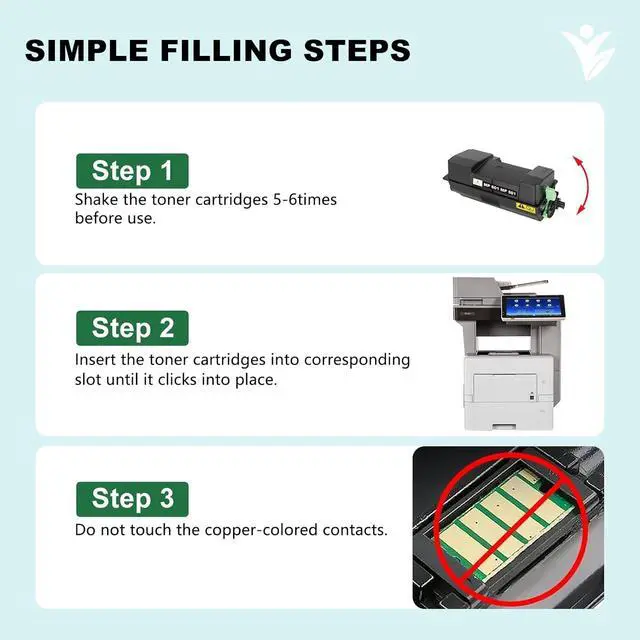 Alt view image 4 of 6 - Compatible MP 501 MP 601 Toner Cartridge (2 Black) 407823 Replacement for Ricoh MP 501 Toner Cartridge MP 601 for Ricoh MP 501SPF MP 601SPF SP 5300dn 5300 SP 5310dn Printer (25,000 Pages)