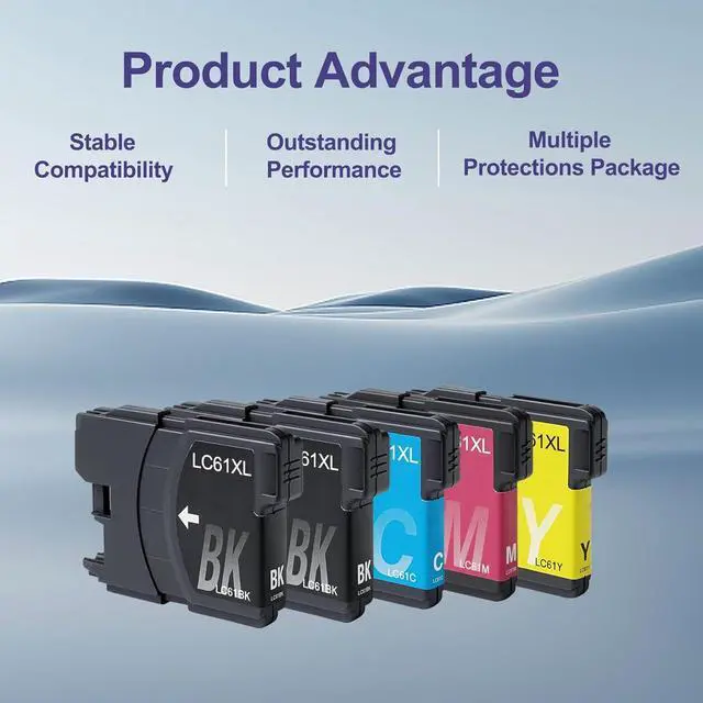 Alt view image 4 of 6 - LC61 High Yield Ink Cartridges (Black/Color, Pack of 5) Compatible for Brother LC61XL LC65 LC61BK LC61C LC61M LC61Y Ink Cartridge use with MFC-490CW MFC-495CW MFC-6490CW MFC-6890CDW Printer