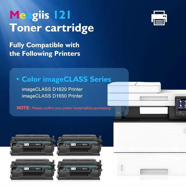 Alt view image 2 of 7 - CRG 121 Toner Cartridge Compatible Replacement for Canon 121 Black Toner Cartridge CRG-121 CRG121 for Canon imageCLASS D1620 D1650 1620 1650 Printer Ink (4-Pack)