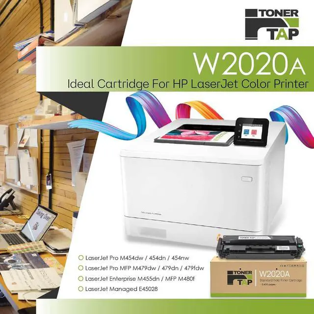 Alt view image 2 of 7 - Toner Tap 414A Black Toner Cartridge Compatible for Pro MFP M479fdw M454dw M454dn M455dn M479fdn Printer, Toner W2020A