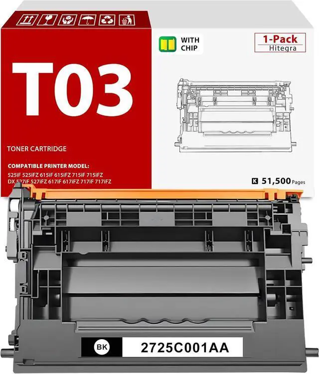 Main image of T03 Toner Cartridge 2725C001AA Black Replacement for Canon T03 Toner Work with ImageRunner 525iF 525iFZ 615iF 615iFZ 715iF 715iFZ DX 527iF 527iFZ 617iF 617iFZ 717iF 717iFZ Printer Black Toner, 1-Pack